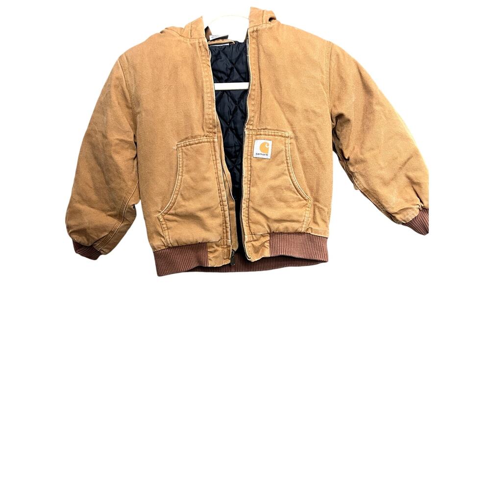 Carhartt Kids Tan Hooded Work Jacket